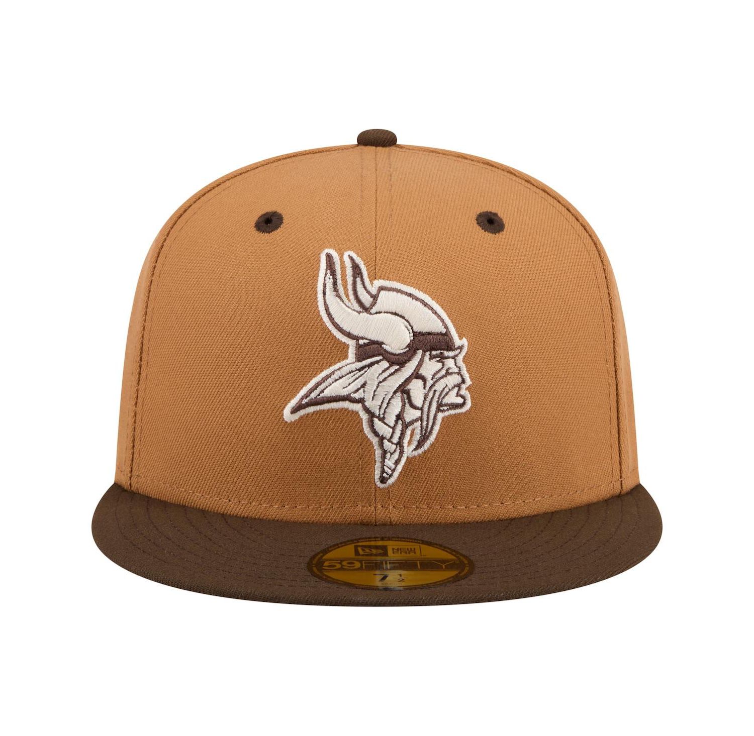 Men's Light Brown/Dark Brown Minnesota Vikings Two-Tone Walnut 59FIFTY Fitted Hat