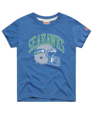 Big Boys and Girls Royal Seattle Seahawks Retro Helmet Tri-Blend T-Shirt