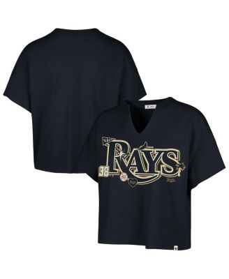 Women's x Navy Tampa Bay Rays Oversized Notch Neck T-Shirt