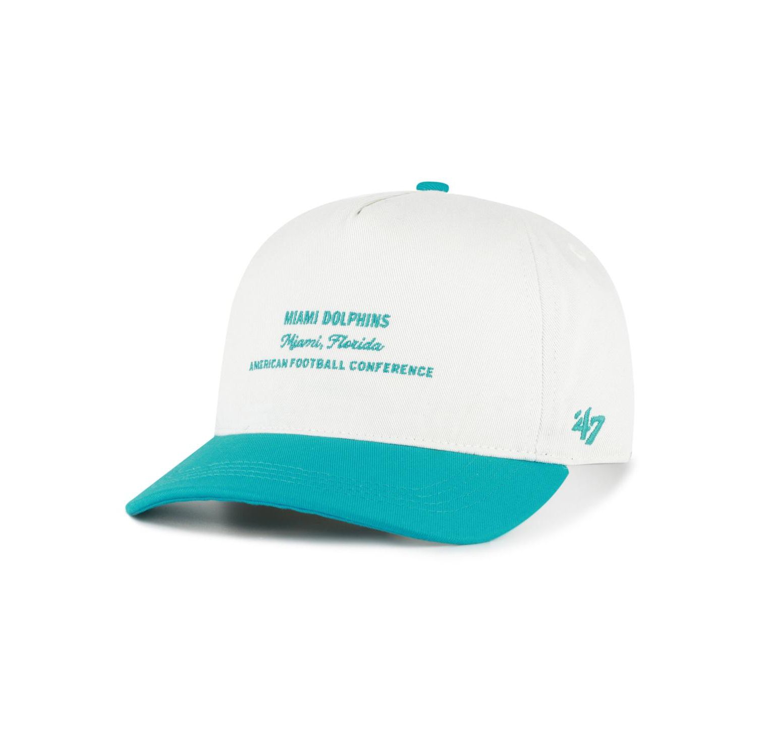 Men's White Miami Dolphins Contemporary Two-Tone Hitch Adjustable Hat