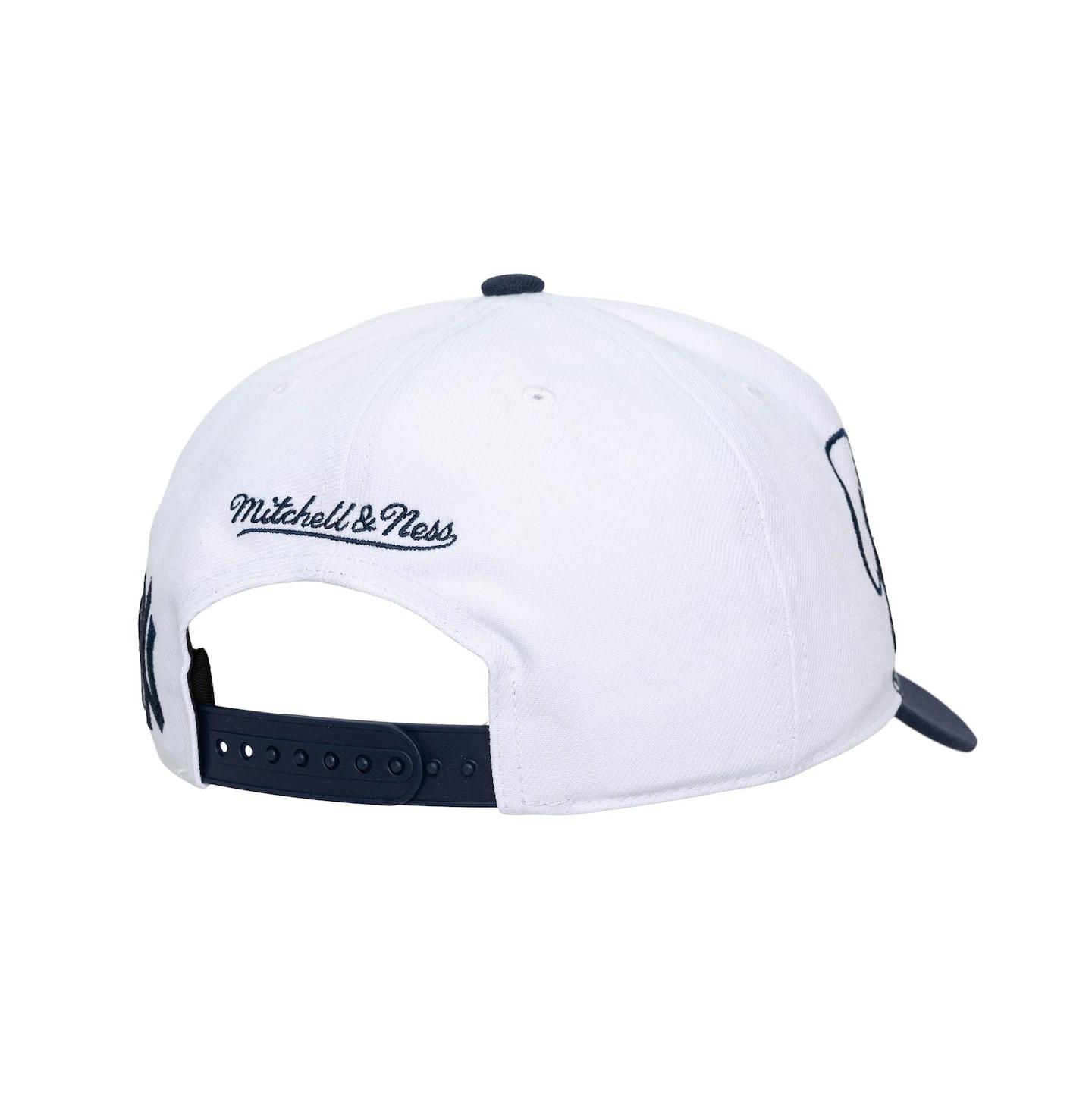 Кепка Mitchell & Ness White/Navy New York Yankees XL Script Pro Crown Adjustable Hat — фото 3