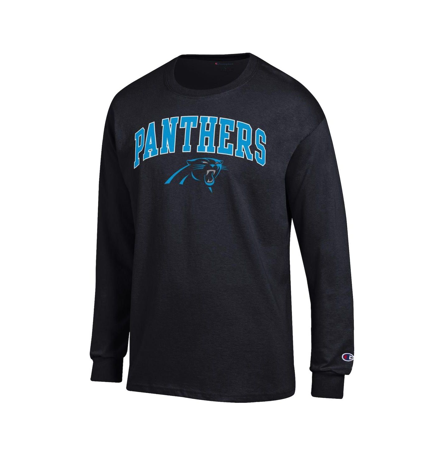 Мужская футболка Champion Black Carolina Panthers Arch Over Logo Long Sleeve — фото 3