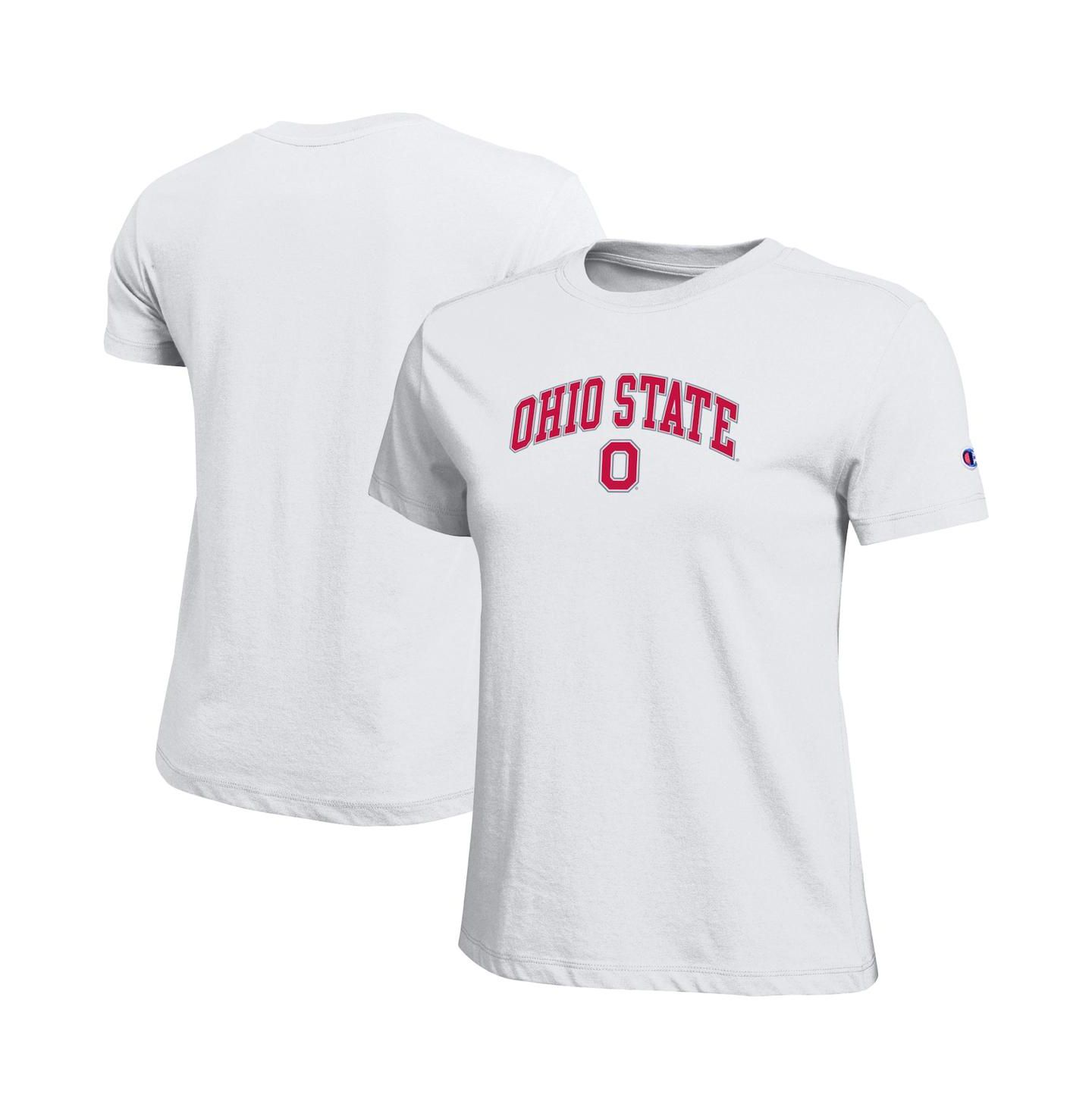 Женская футболка Champion White Ohio State Buckeyes Arched Over Logo — фото 1