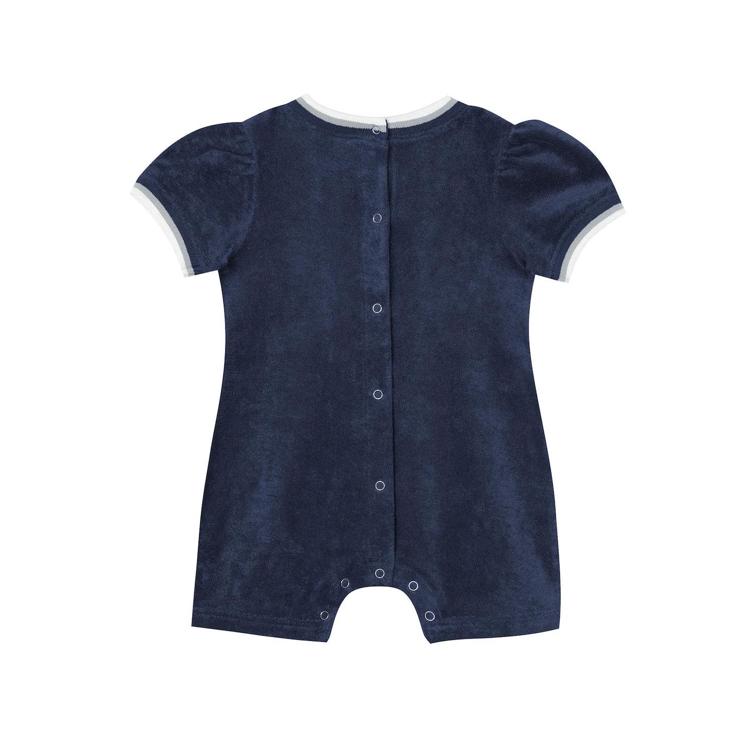 Baby Girls Navy New York Yankees Wind-Up Coverall Shorts