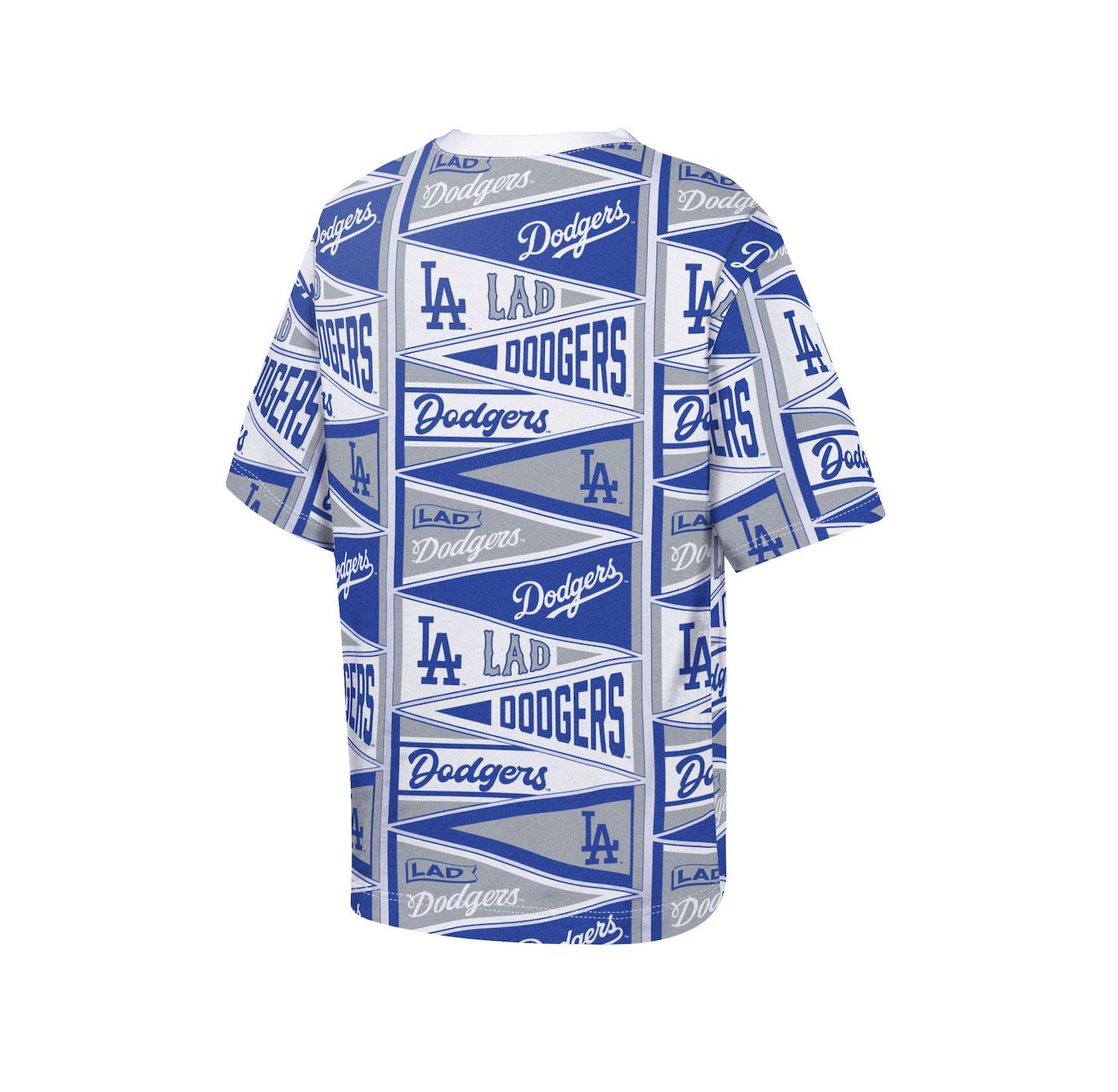 Big Boys and Girls Blue Los Angeles Dodgers All-Over Pennant T-Shirt