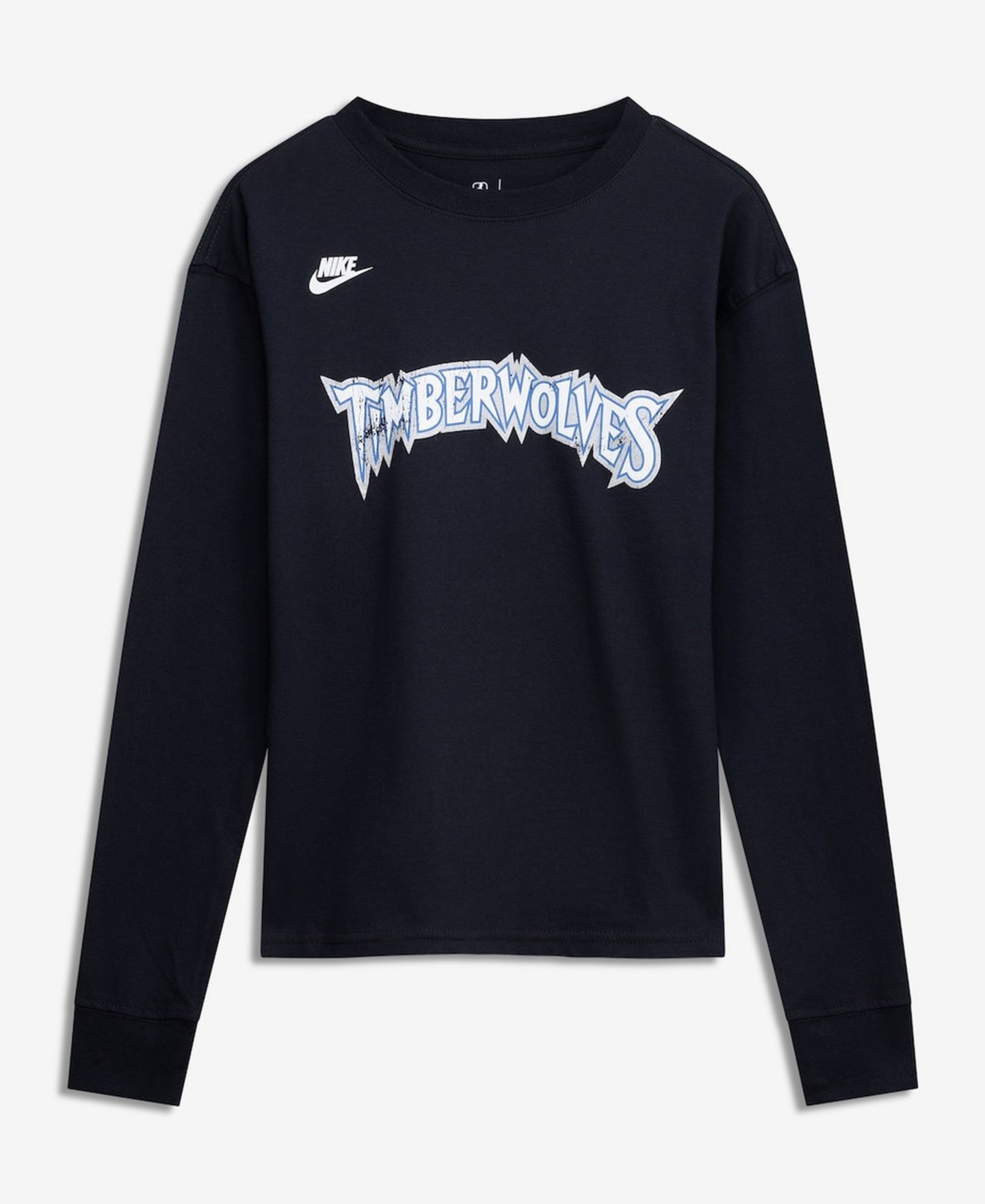 Детская футболка Nike Black Minnesota Timberwolves Hardwood Classics Essential Logo Max90 Long Sleeve — фото 1