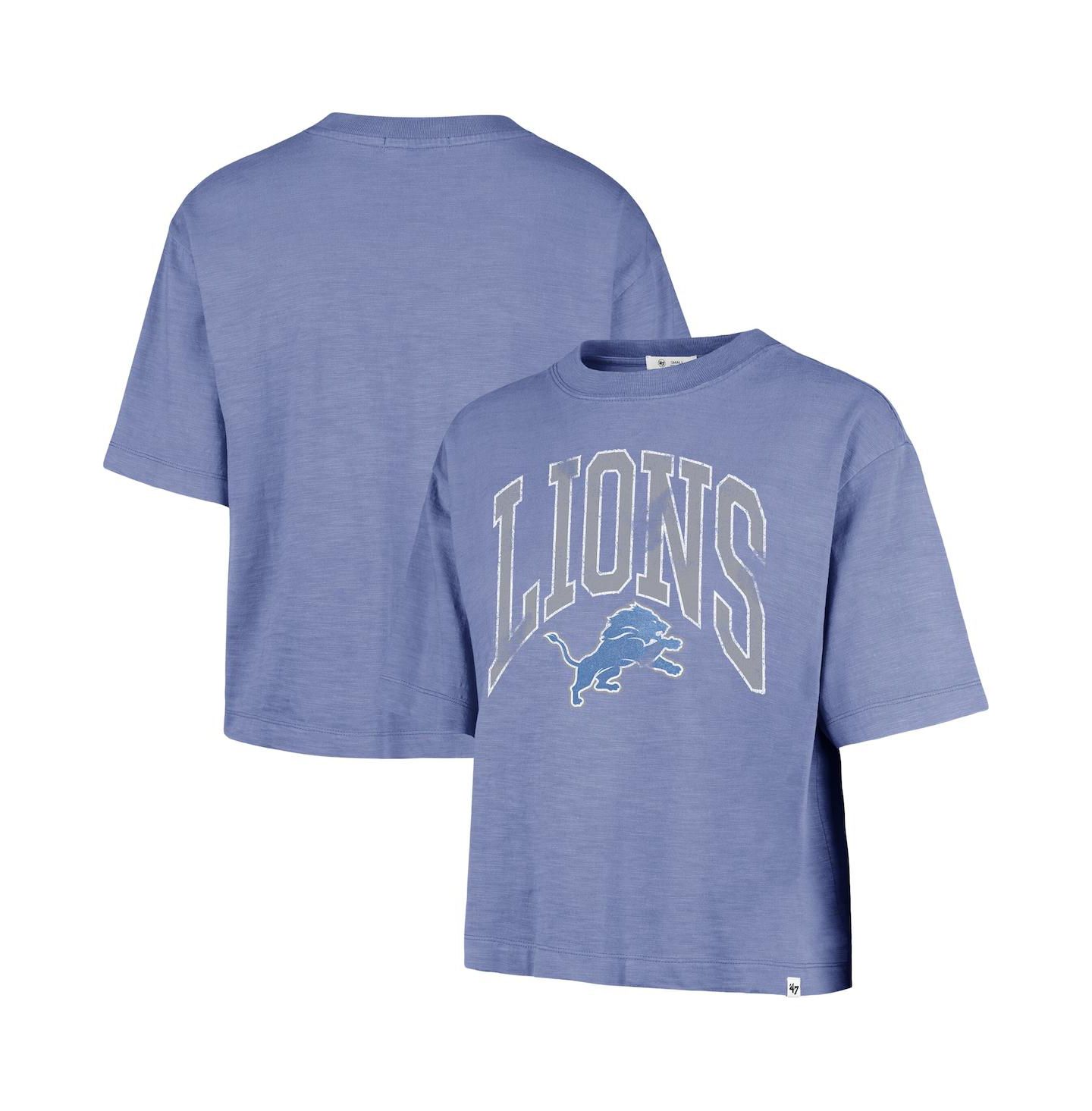 Женская футболка '47 Brand Blue Detroit Lions Cropped Mindi Slub — фото 1