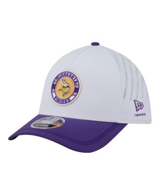 Men's White/Purple Minnesota Vikings Patch 39THIRTY A-Frame M-Crown Perforated Flex Hat