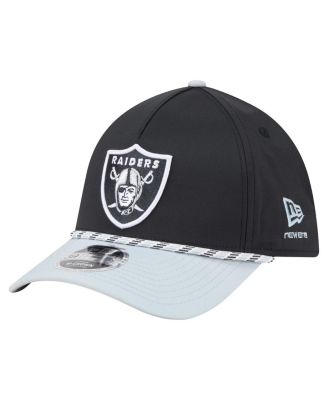 Men's Black/Silver Las Vegas Raiders Rope M-Crown A-Frame 39THIRTY Flex Hat
