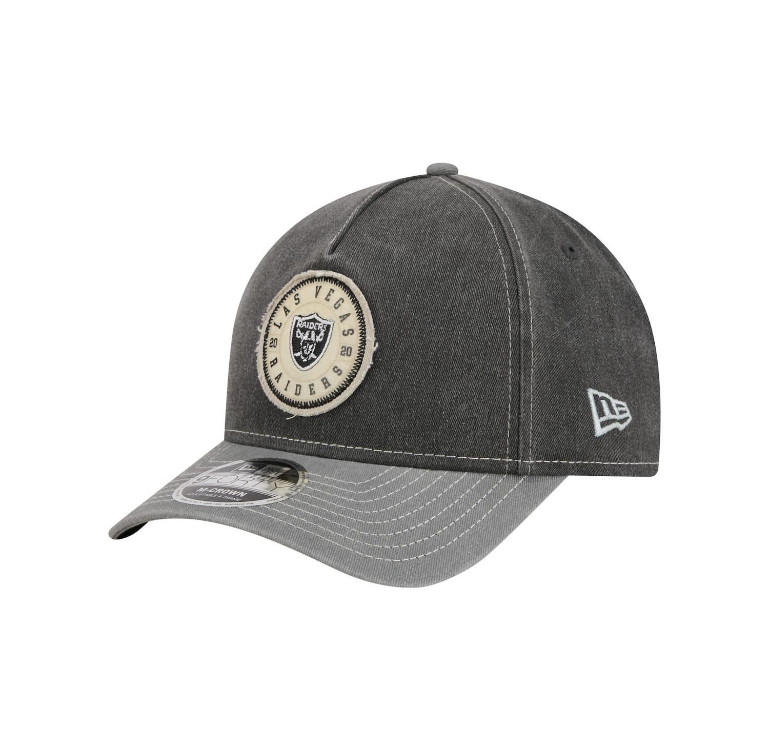 Men's Black/Silver Las Vegas Raiders 9FORTY Felt A-Frame Adjustable Hat