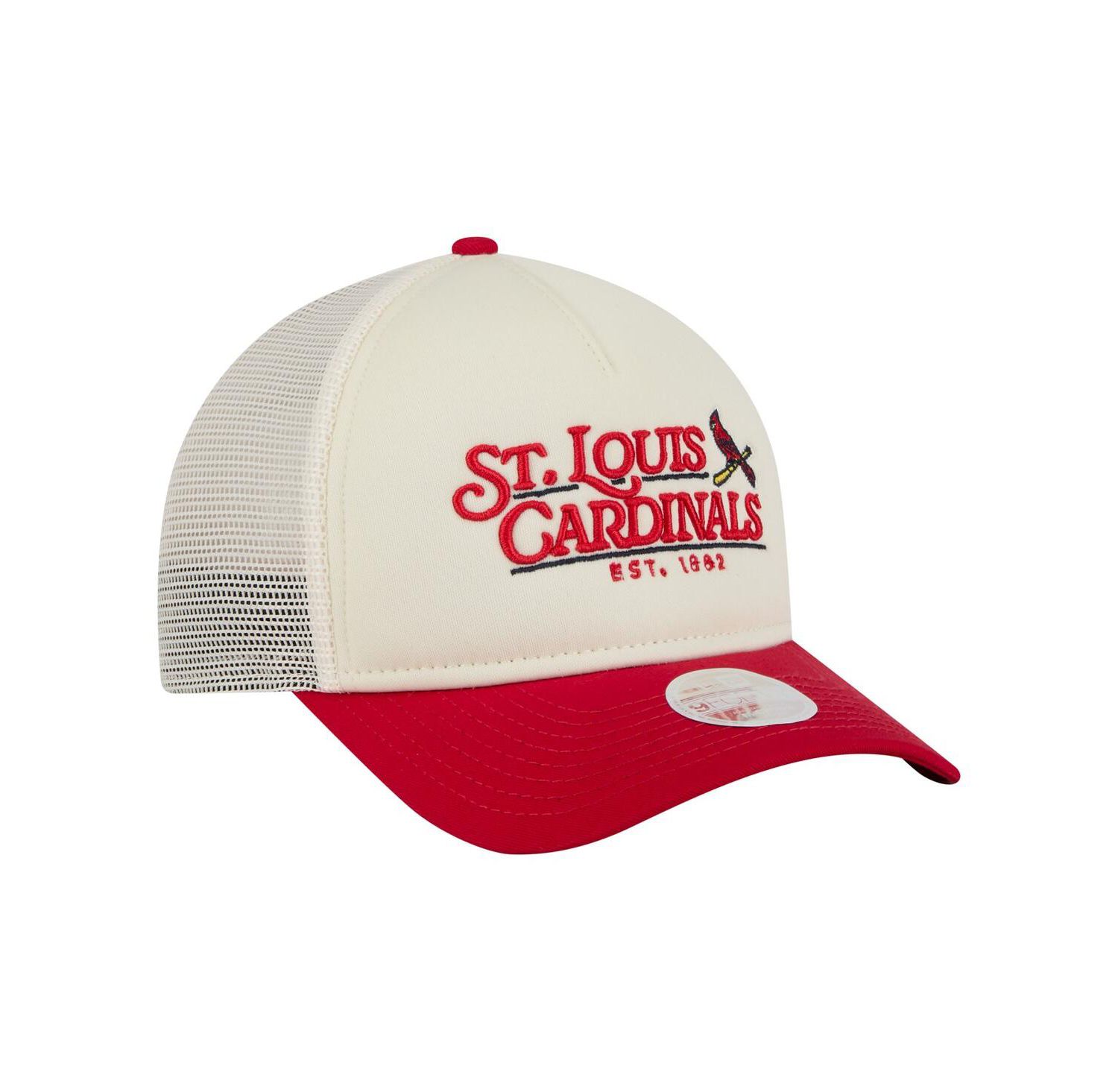 Women's Light Beige/Red St. Louis Cardinals Retro 9FORTY M-Crown A-Frame Trucker Adjustable Hat