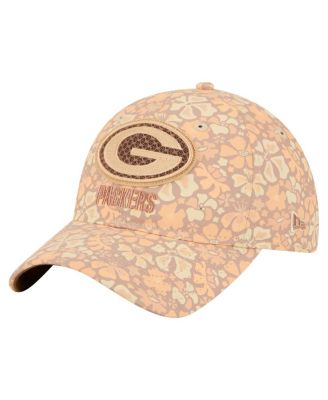 Women's Tan Green Bay Packers Floral 9TWENTY Adjustable Hat