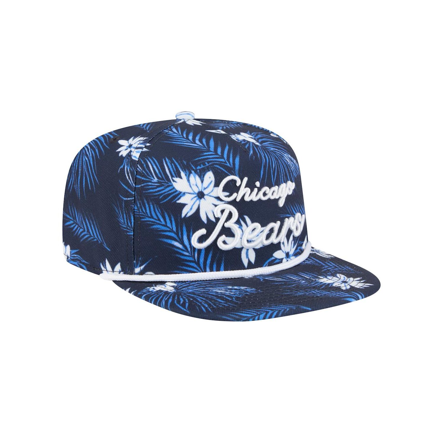 Men's Navy Chicago Bears Palm Print A-Frame 9FIFTY Snapback Hat