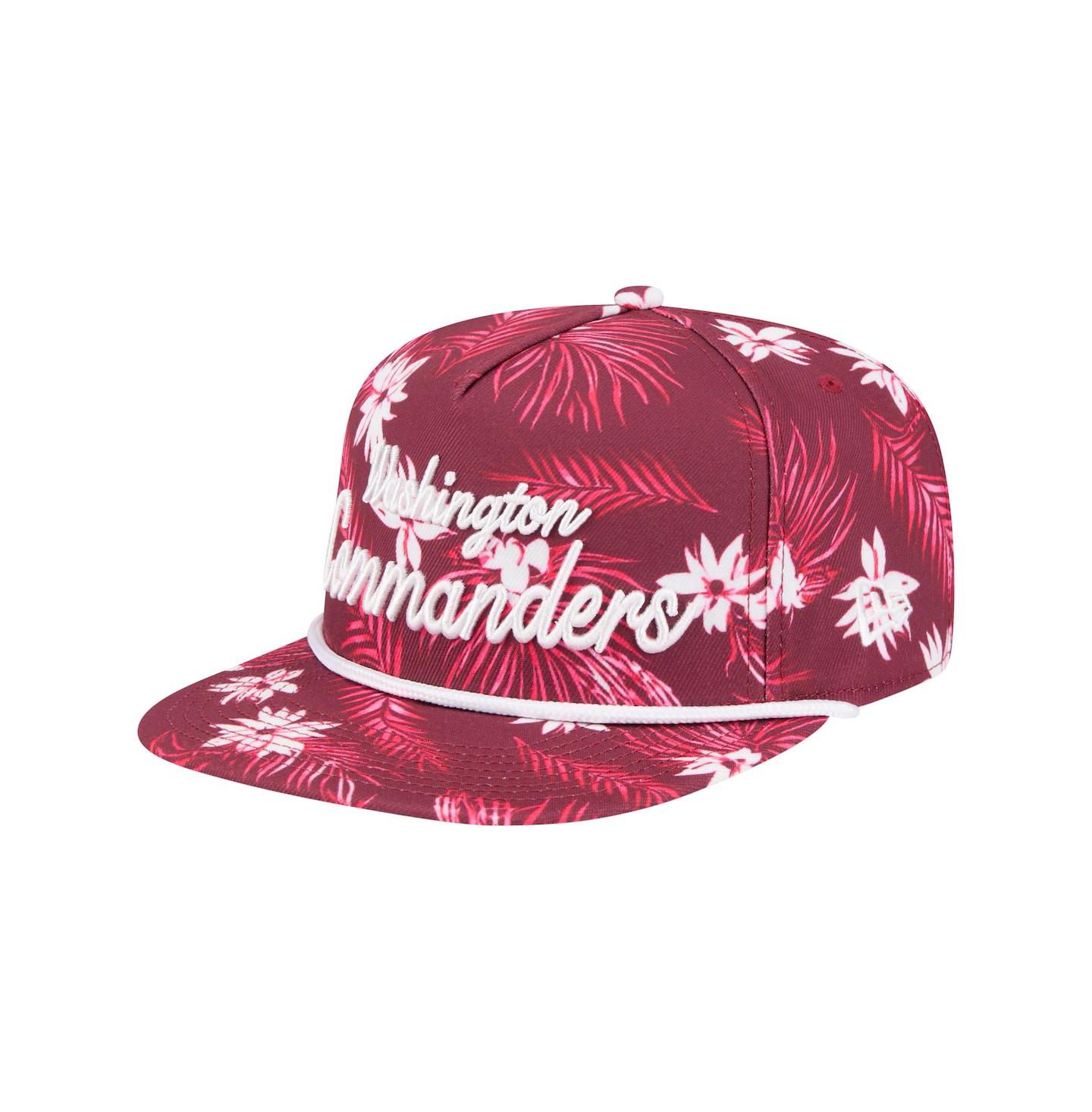 Мужская кепка New Era Burgundy Washington Commanders Palm Print A-Frame 9FIFTY Snapback Hat — фото 1