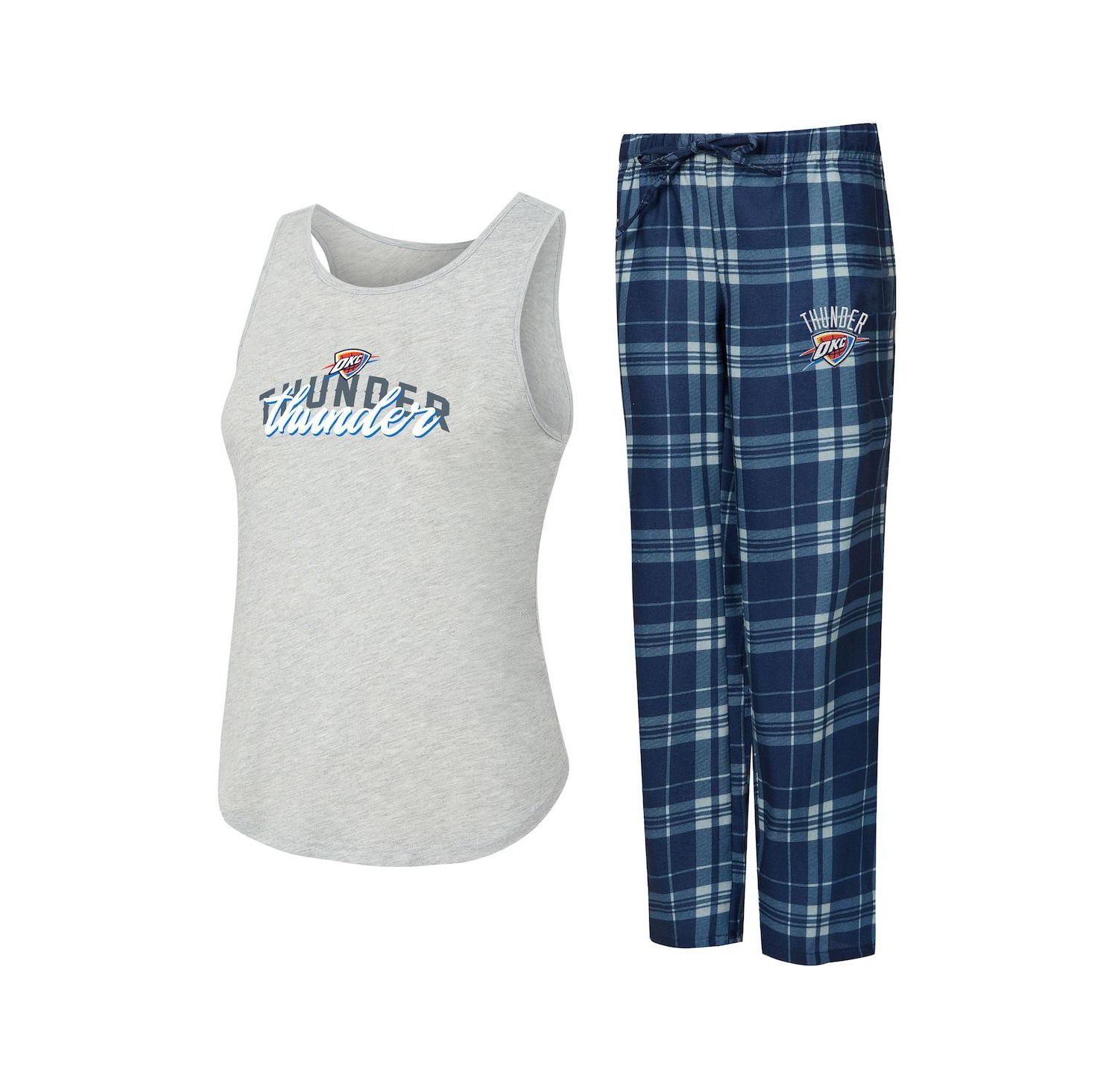Women's Navy/Heather Gray Oklahoma City Thunder Regulate Tank & Pant Set