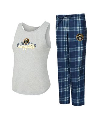 Women's Navy/Heather Gray Denver Nuggets Regulate Tank & Pant Set