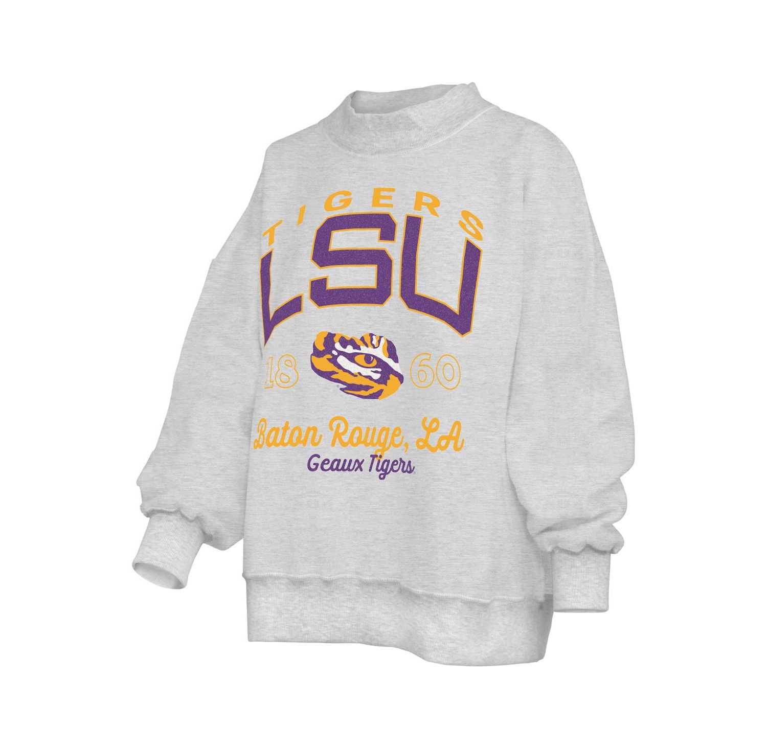 Women's Heather Gray LSU Tigers Reversible Sweatshirt