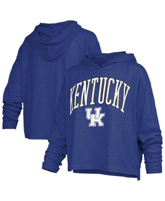 Women's Royal Kentucky Wildcats Nelson Arch Over Logo Long Sleeve Hooded Slub T-Shirt