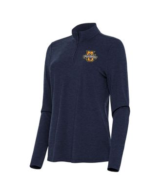 Women's Heather Navy Marquette Golden Eagles Bright Quarter-Zip Top