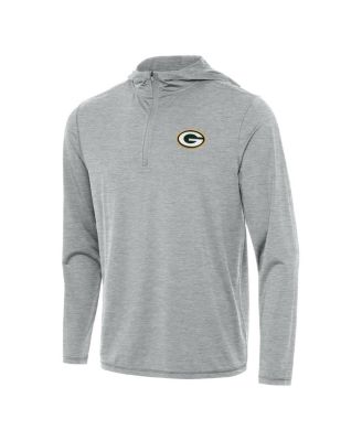 Men's Heather Gray Green Bay Packers Tidy Quarter-Zip Pullover Hoodie