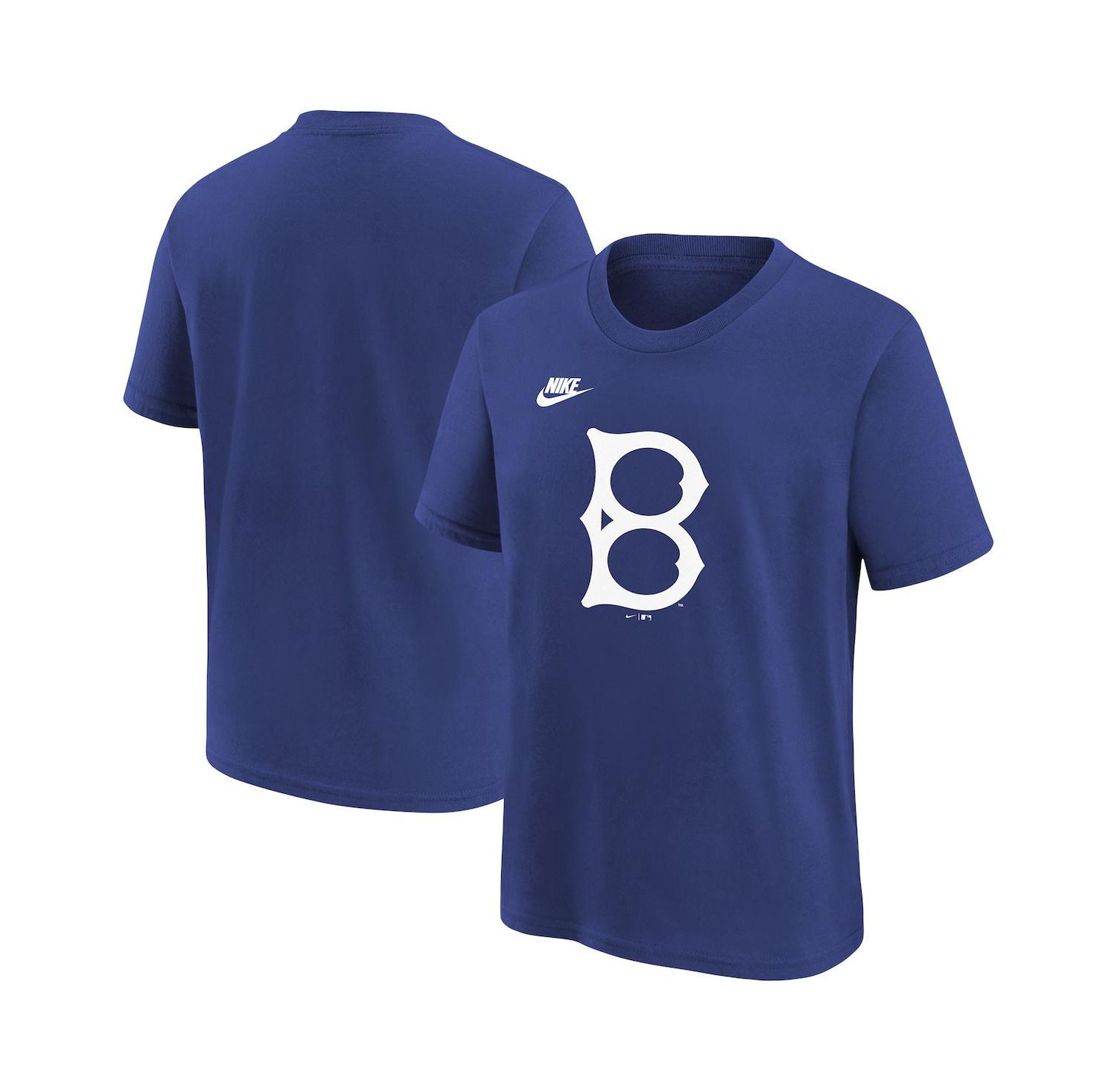 Big Boys and Girls Royal Brooklyn Dodgers Team Logo T-Shirt