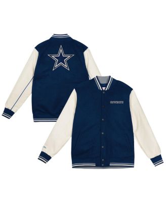 Big Boys and Girls Navy/Cream Dallas Cowboys Full-Snap Varsity Jacket