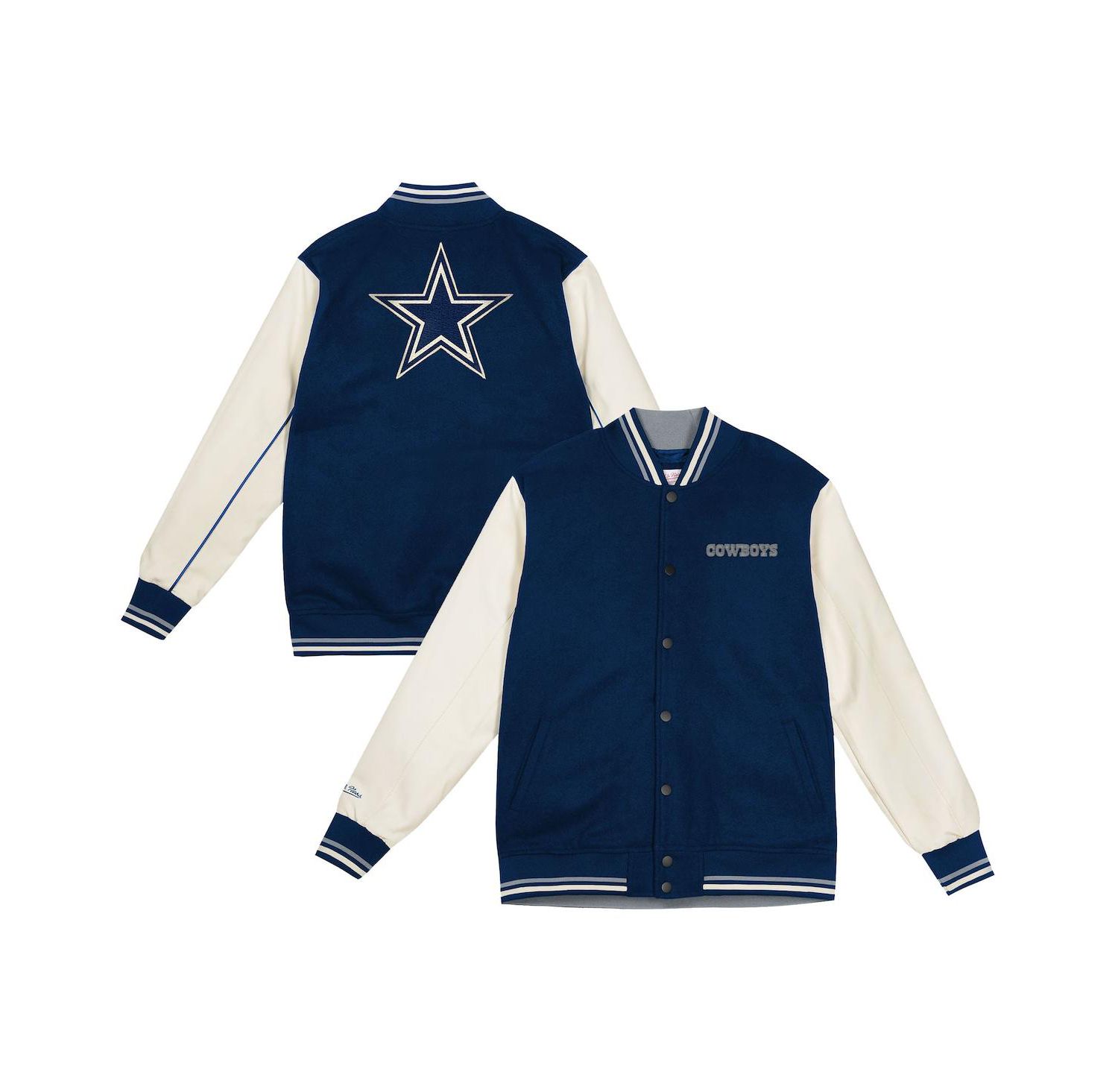 Big Boys and Girls Navy/Cream Dallas Cowboys Full-Snap Varsity Jacket