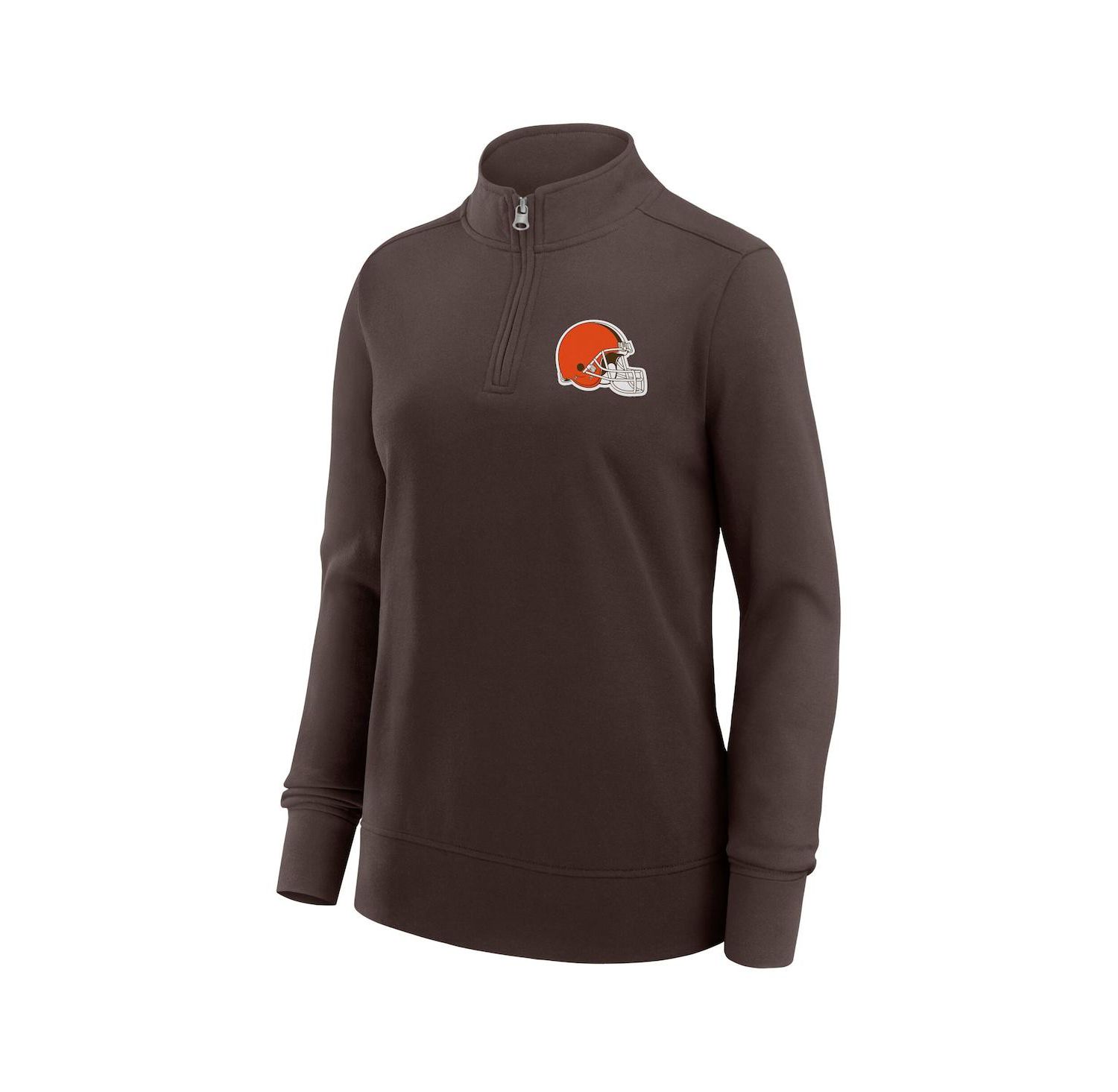 Women's Brown Cleveland Browns Velocity Quarter-Zip Jacket