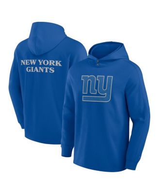 Men's Royal New York Giants Elements Blaze Tri-Blend Long Sleeve Hoodie T-Shirt