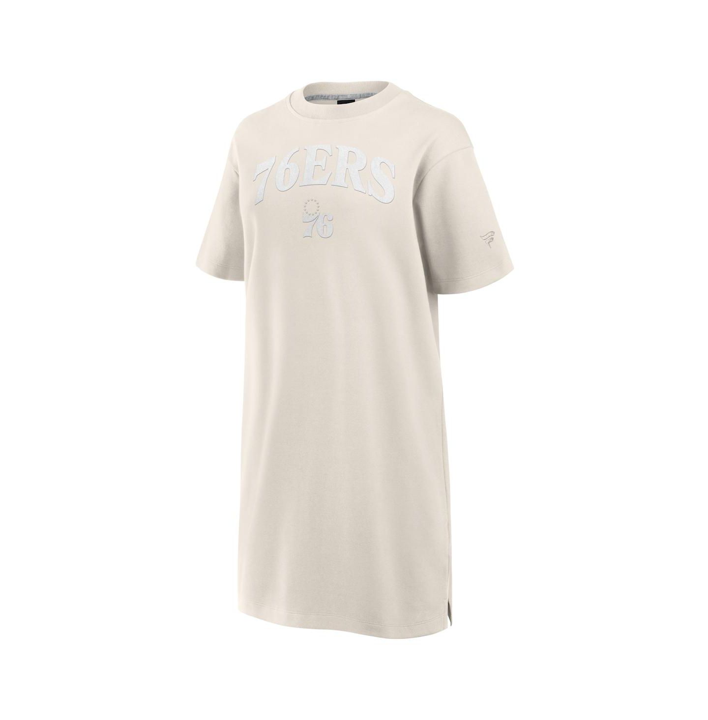 Женское платье Fanatics Cream Philadelphia 76ers Elements Go Tri-Blend T-Shirt — фото 3