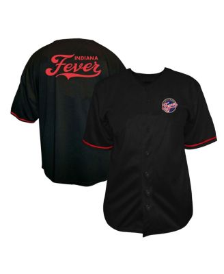 Men's Black Indiana Fever Big & Tall Full-Button Fashion Jersey