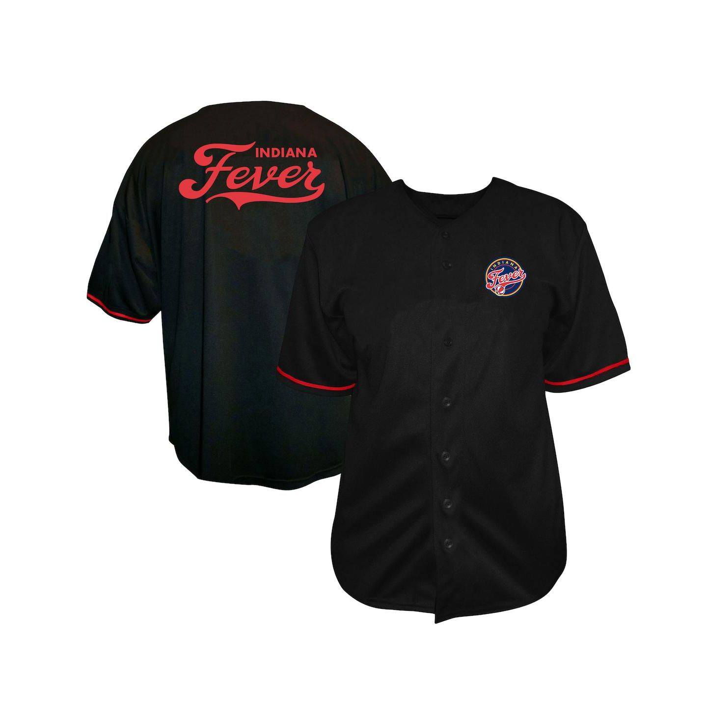 Мужской топ Fanatics Black Indiana Fever Big & Tall Full-Button Fashion Jersey — фото 1