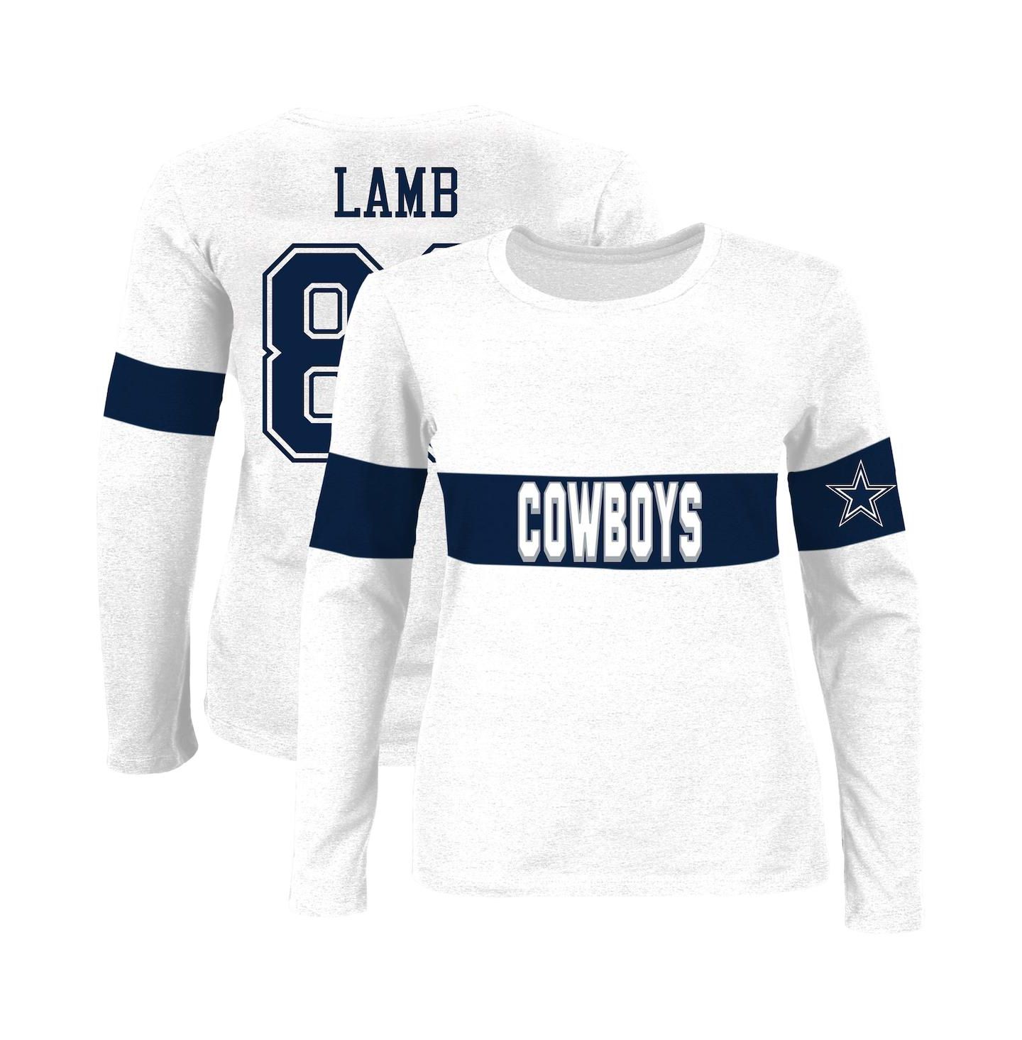 Женская футболка Fanatics CeeDee Lamb Ash Dallas Cowboys Plus Size Name & Number — фото 1