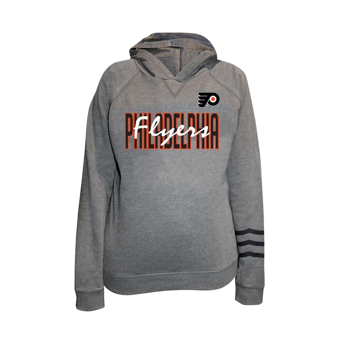 Женское худи Fanatics Heather Gray Philadelphia Flyers Plus Size Lightweight Fleece Raglan Pullover — фото 1
