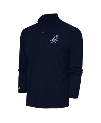 Men's Navy Dallas Cowboys Throwback Logo Tribute Quarter-Zip Pullover Hoodie