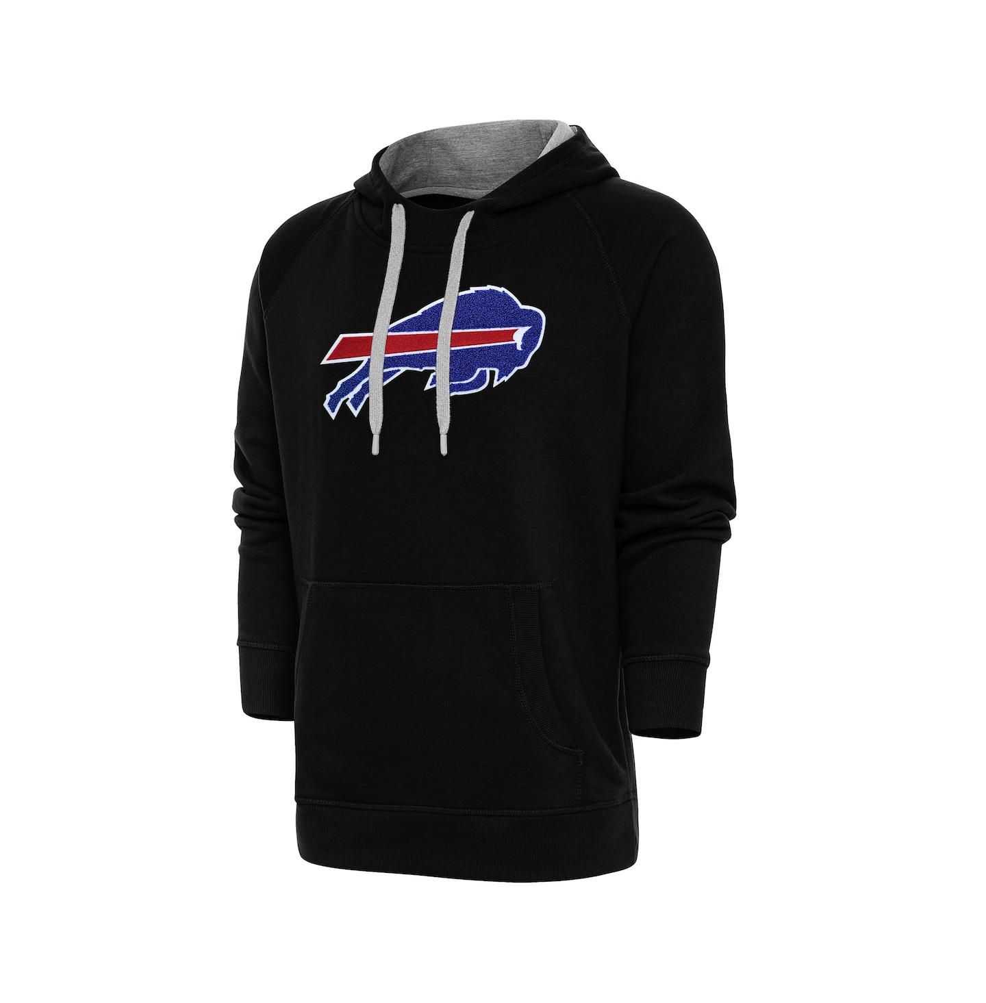Мужское худи Antigua Black Buffalo Bills Victory Chenille Pullover — фото 1