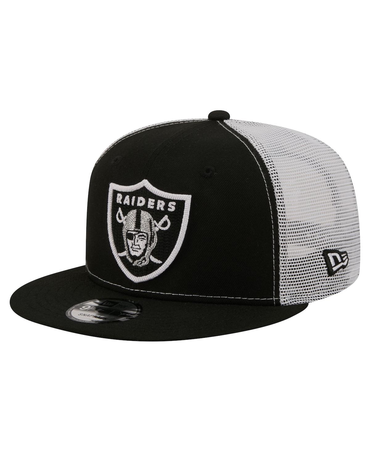 New Era Men's Black Las Vegas Raiders Core Team 9FIFTY Trucker Snapback Hat