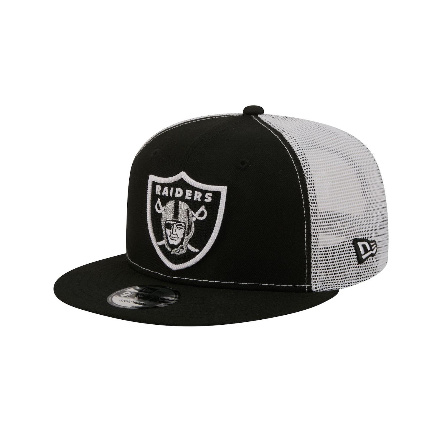 Men's Black Las Vegas Raiders Core Team 9FIFTY Trucker Snapback Hat