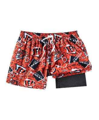 Men's Orange Cincinnati Bengals Game Day Fit Classic Lined Swim Trunks