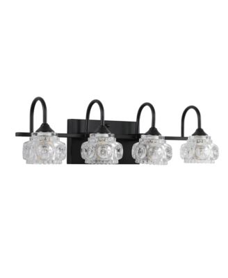 23 Inch Retro 4 Light Bathroom Vanity Light Fixture with Crystal Glass Shades Wall Mounted for Bathroom Powder Room Vanity Mirror No Bulb