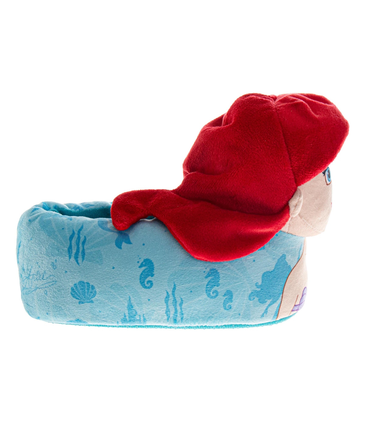 Disney Toddler Mermaid 3D Ariel and Flounder Slippers Warm, Fluffy, and Comfortable House Footwear