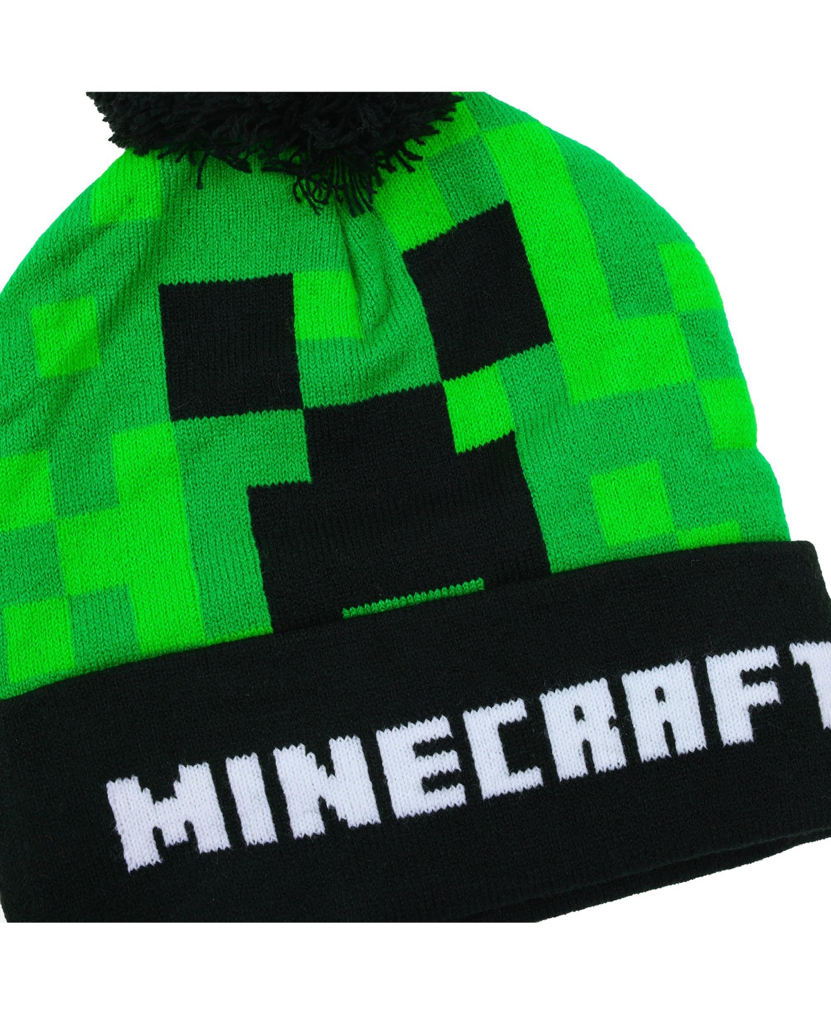 Minecraft Creeper Tnt Youth Winter Two Way Hat And Knit Gloves Cold Weather Set