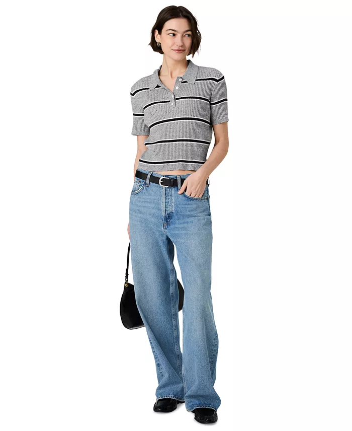 Women's Mason Knit Varsity Collared Stripe Sweater - thumbnail 6