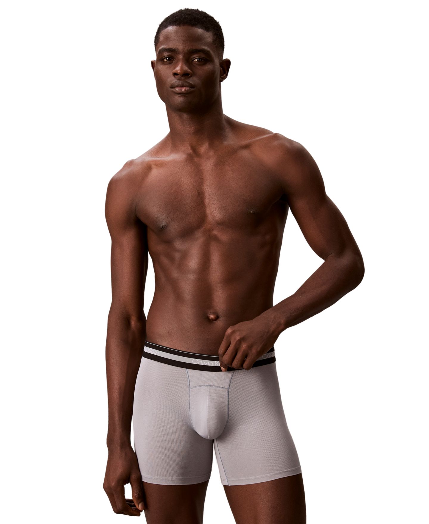 Трусы-боксеры Active для мужчин, сетка, 3 шт. — Calvin Klein, цвет: Серый / Синий — фото 2