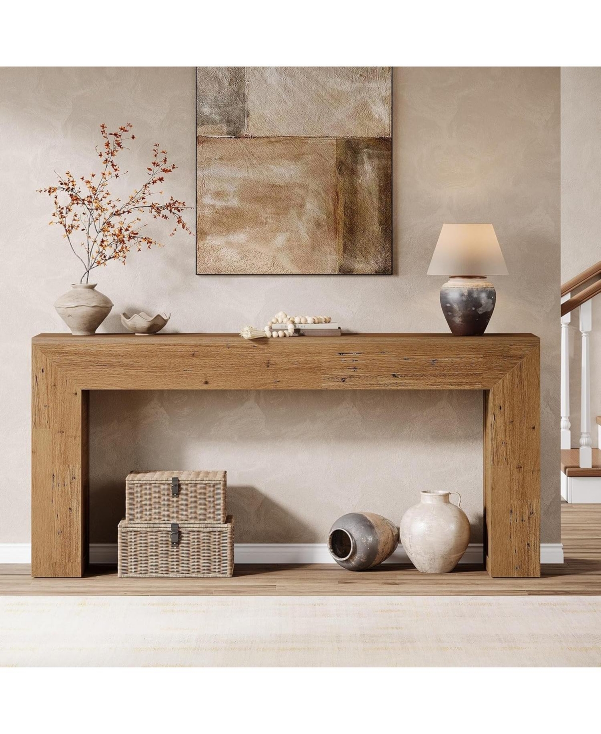 Slickblue Farmhouse Sofa Console Table for Entryway or Hallway