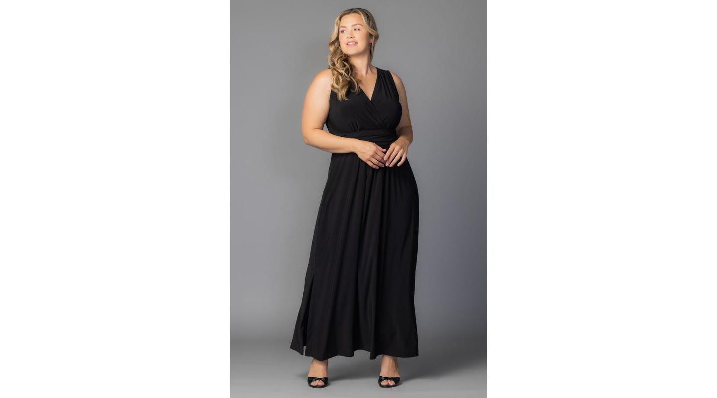Женское платье Kiyonna Plus Size Daniela Sleeveless Maxi, цвет: Чёрный — фото 6