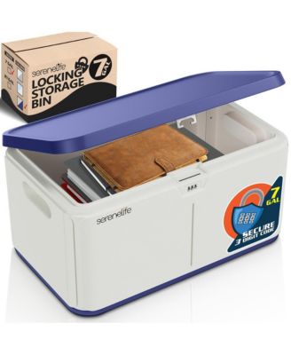 Heavy-Duty Storage Bin with Built-in Combination Lock - Durable Plastic Organizer with Secure Lid