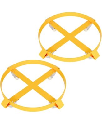 2-Piece 55 Gallon Drum Dolly 1000 lb Capacity Heavy Duty Barrel Dolly with 4 Swivel Casters Non-Tip Design Steel Drum Caddy Industrial