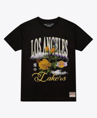 Men's and Women's Black Los Angeles Lakers Floral Graphic T-Shirt