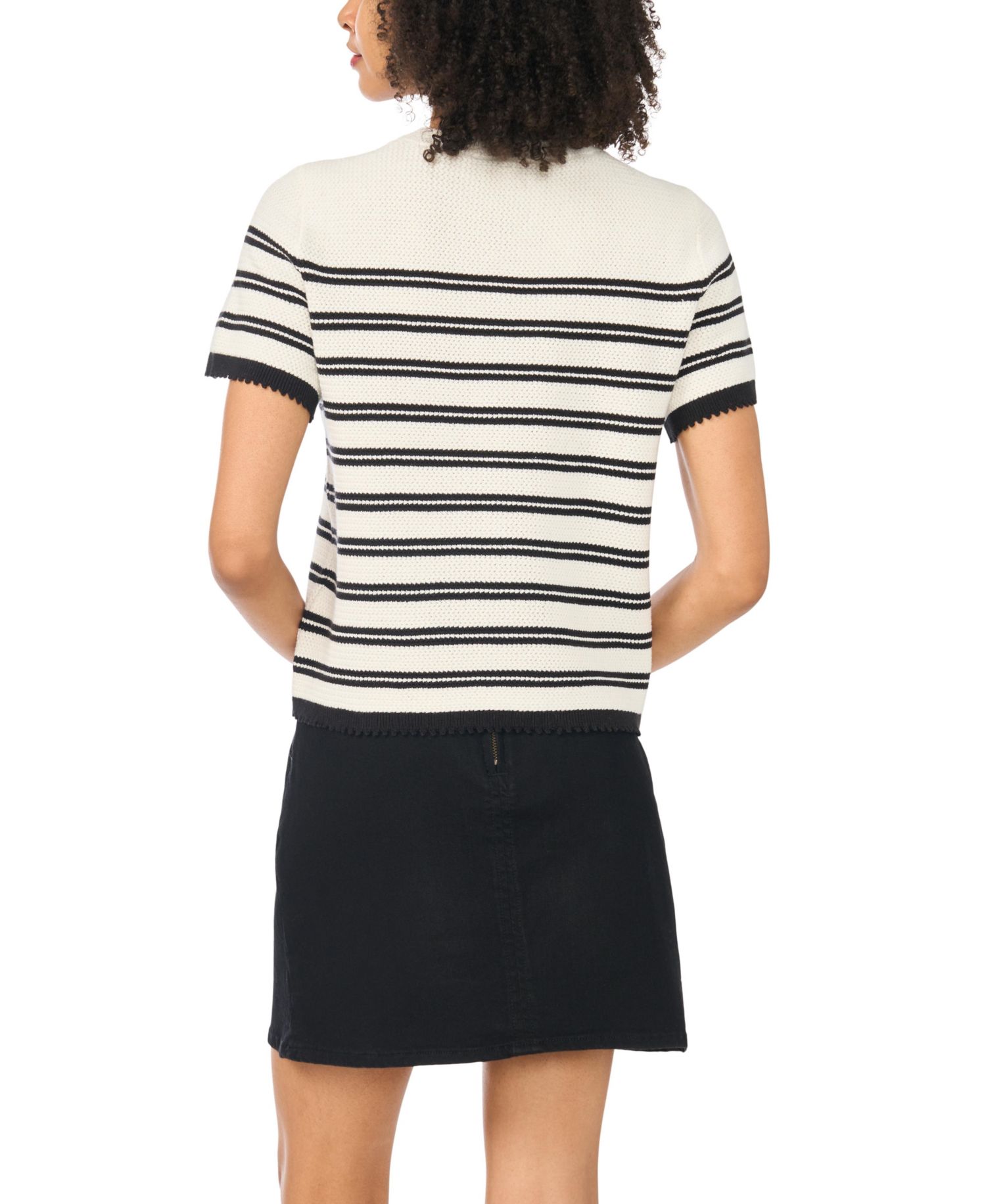 Women's Cotton Striped Crewneck Sweater